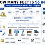 how many feet is 56 in