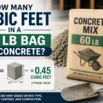 how many cubic feet in a 60 lb bag of concrete