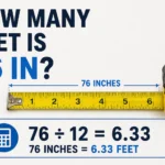 how many feet is 76 in