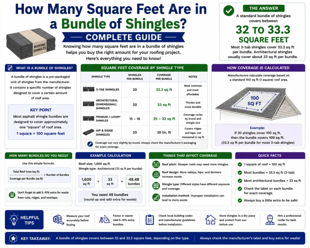 how many square feet are in a bundle of shingles