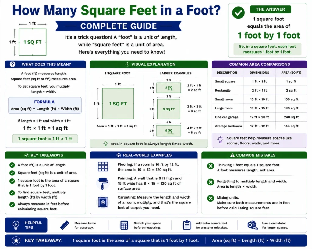 how many square feet in a foot
