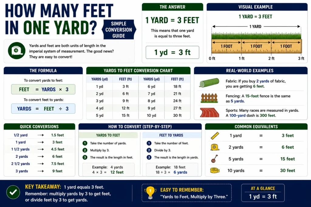 how many feet in one yard