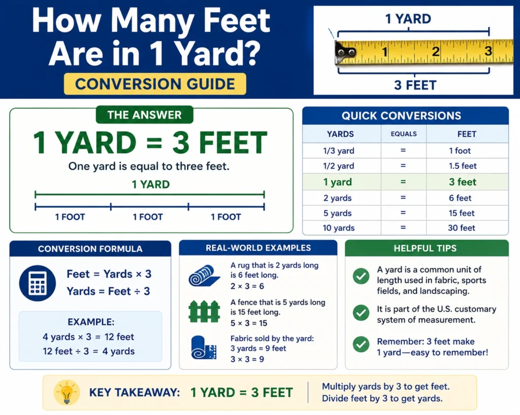 How Many Feet Are in 1 Yard