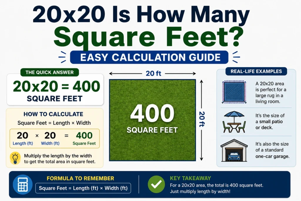 20x20 is how many square feet