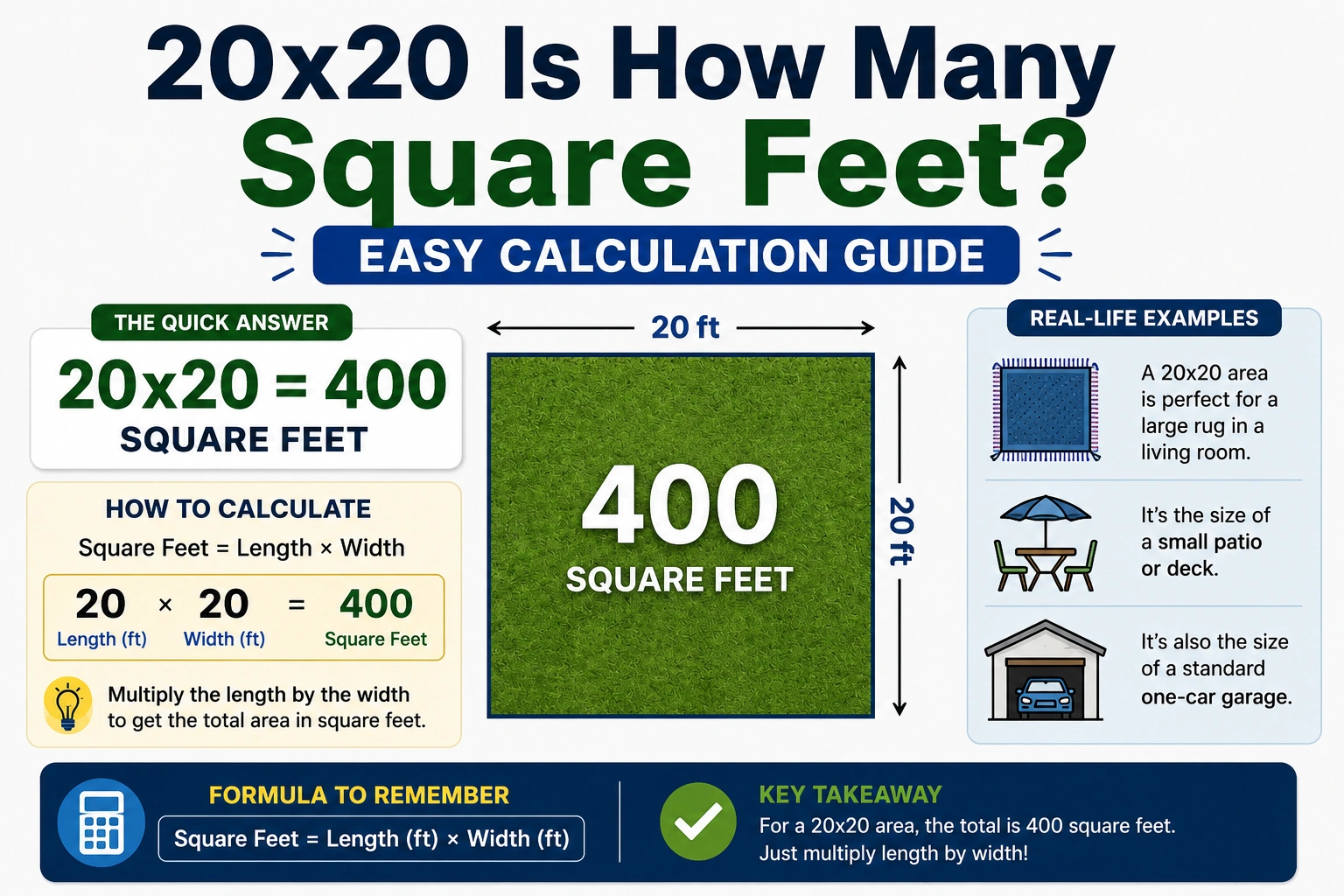 20x20 is how many square feet
