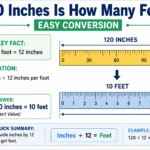 120 inches is how many feet