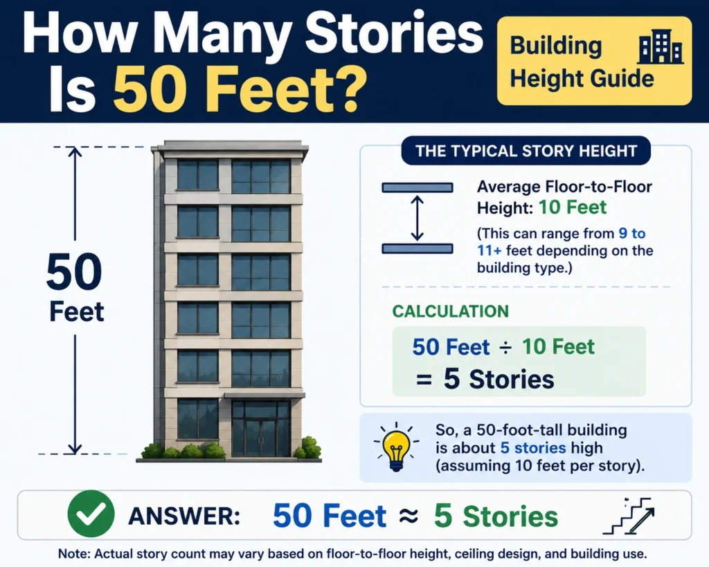 how many stories is 50 feet,