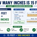 how many inches is 15 feet