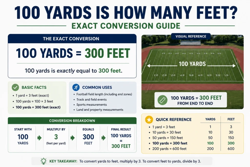 100 yards is how many feet