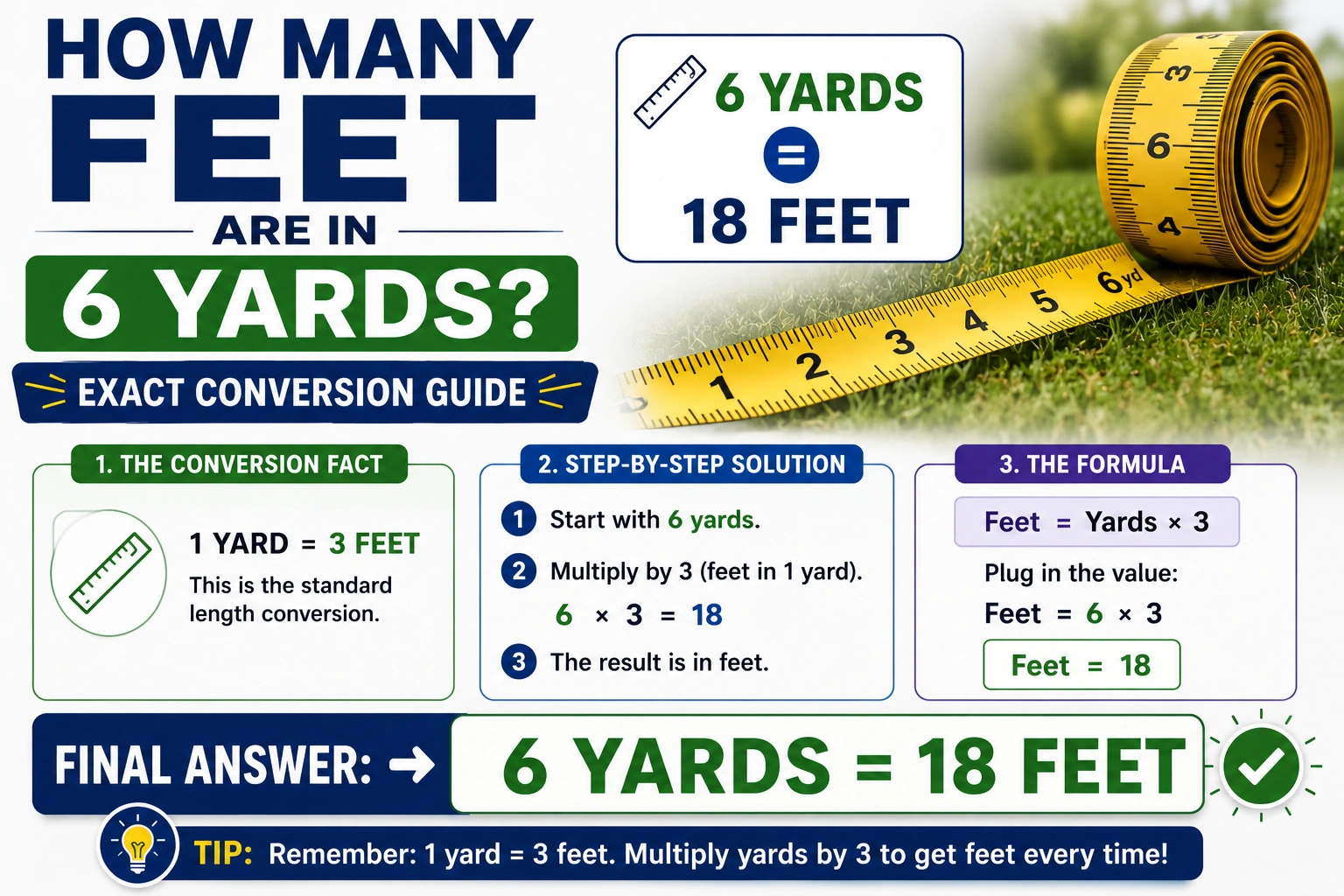 how many feet are in 6 yards