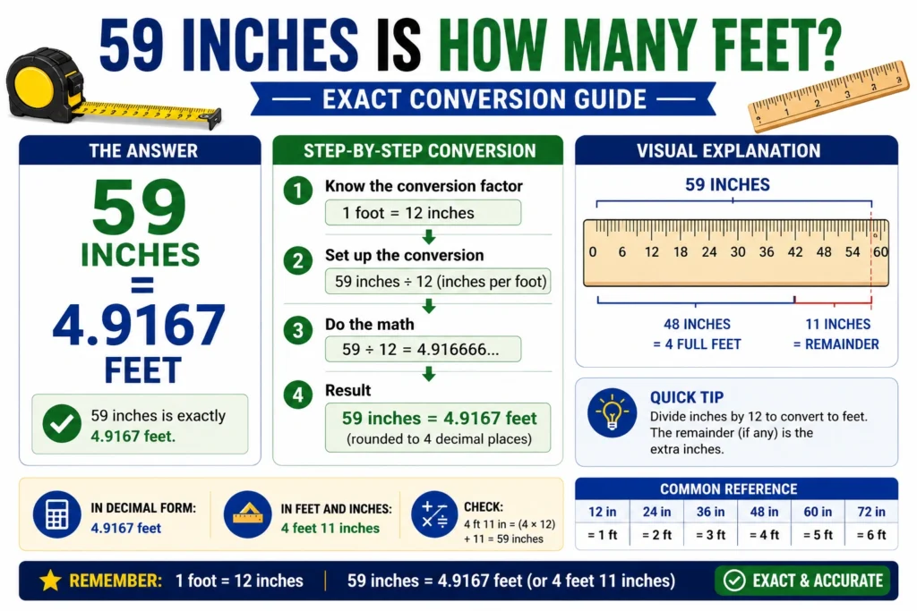 59 inches is how many feet