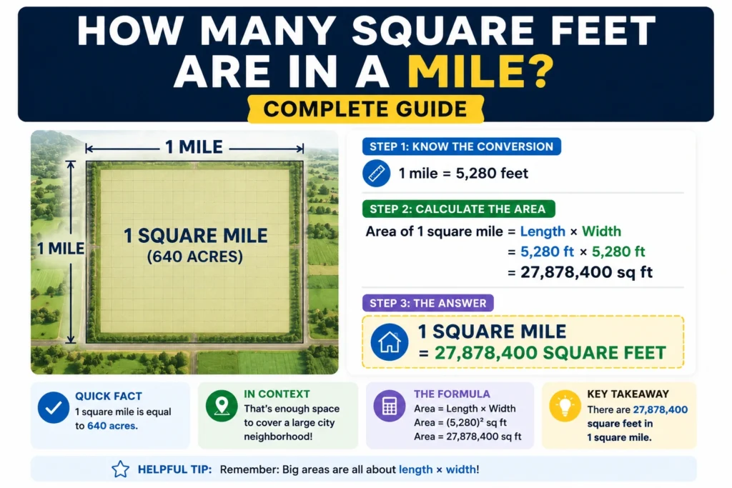 how many square feet are in a mile