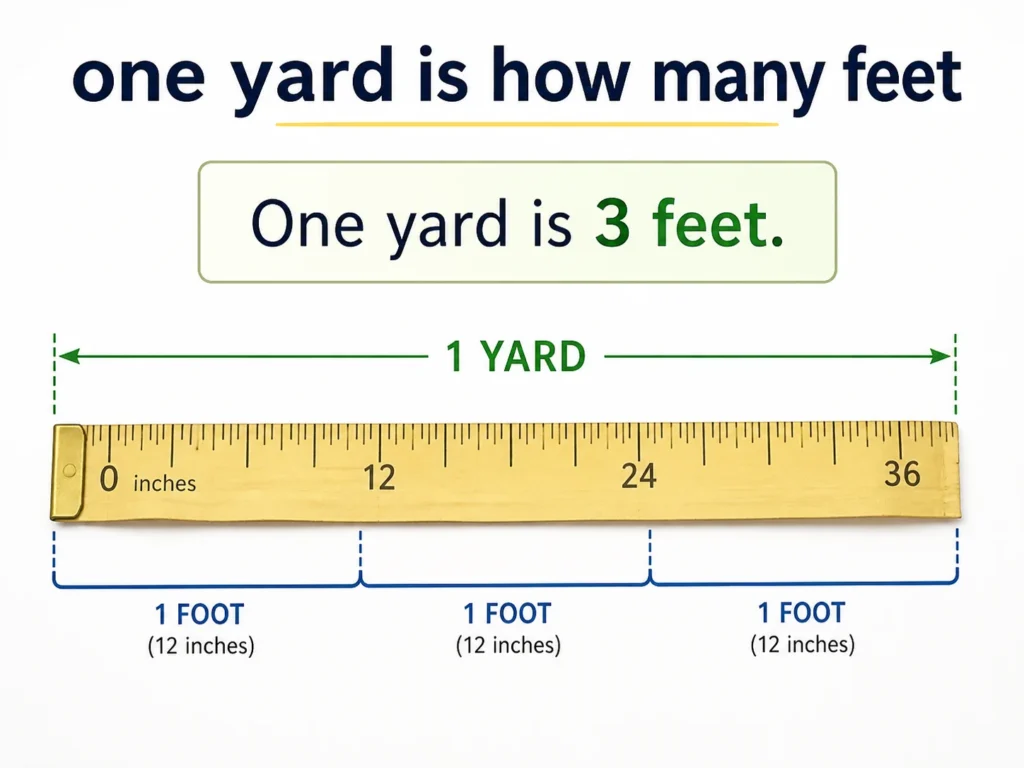 One yard is how many feet?
