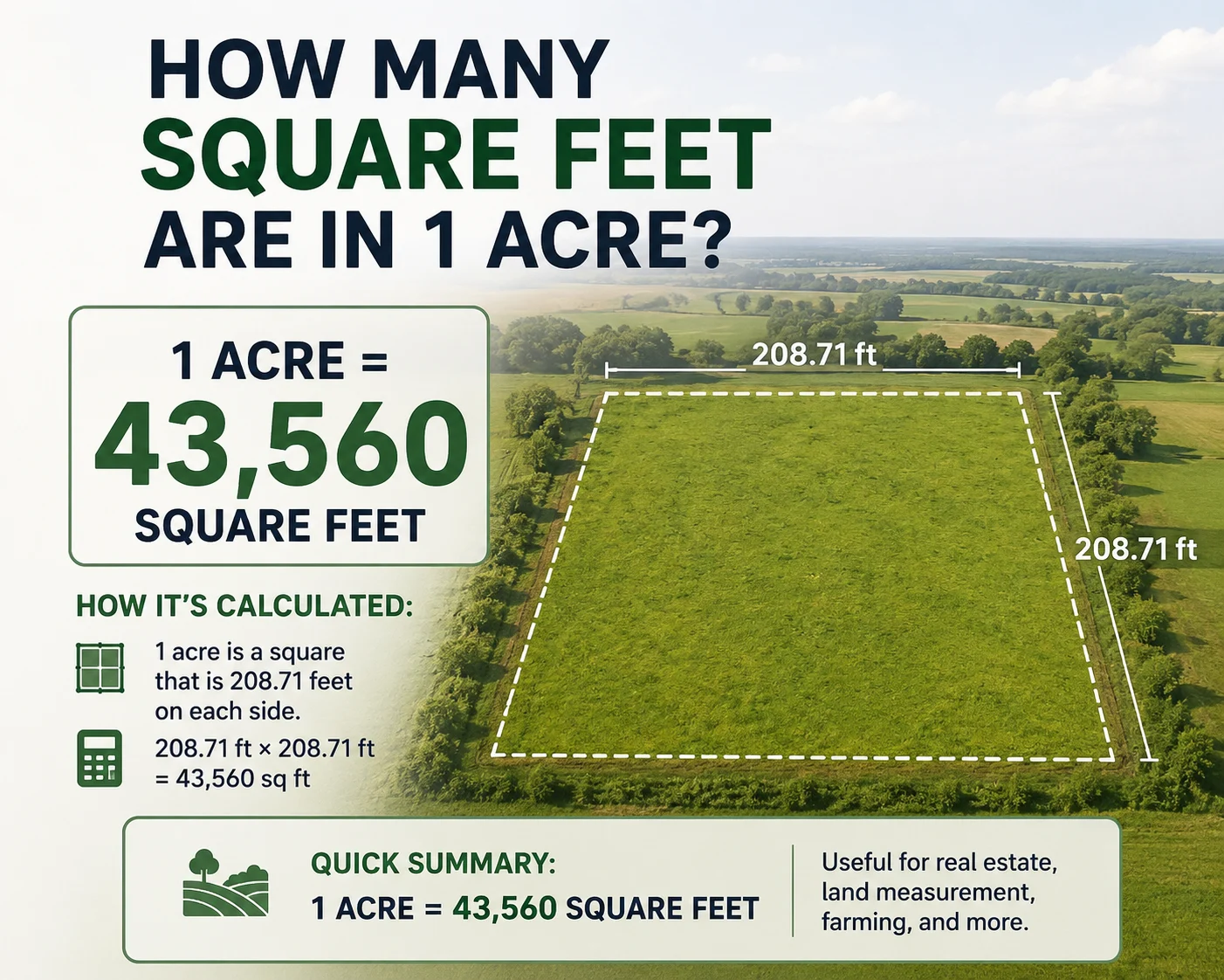 how many square feet are in 1 acre
