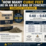 how many cubic feet are in an 80 lb bag of concrete