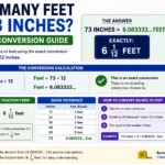 how many feet is 73 inches