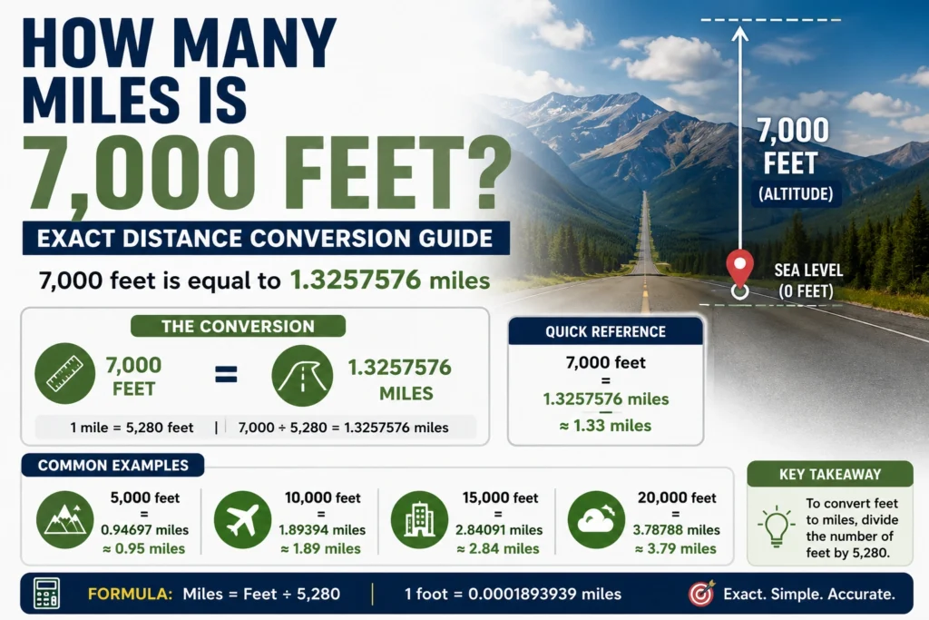 how many miles is 7000 feet