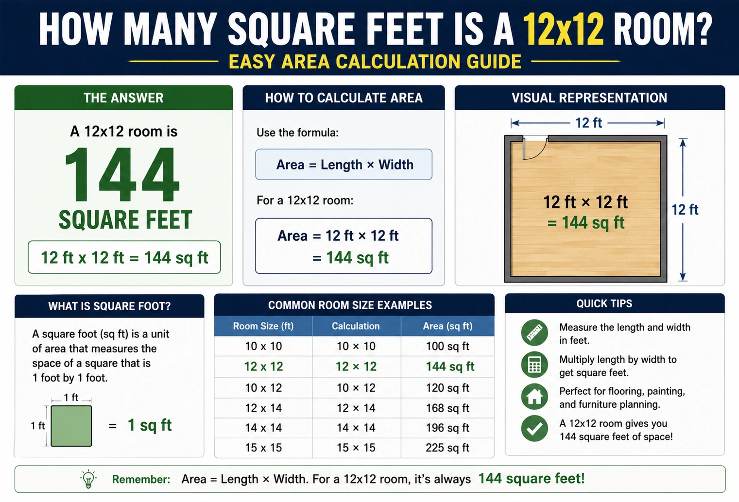 How Many Square Feet Is a 12x12 Room