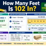 how many feet is 102 in