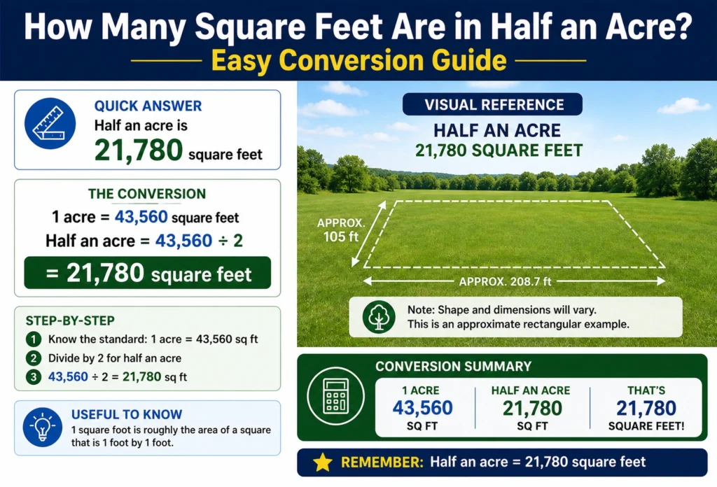 How Many Square Feet Are in Half an Acre?