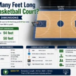 how many feet long is a basketball court