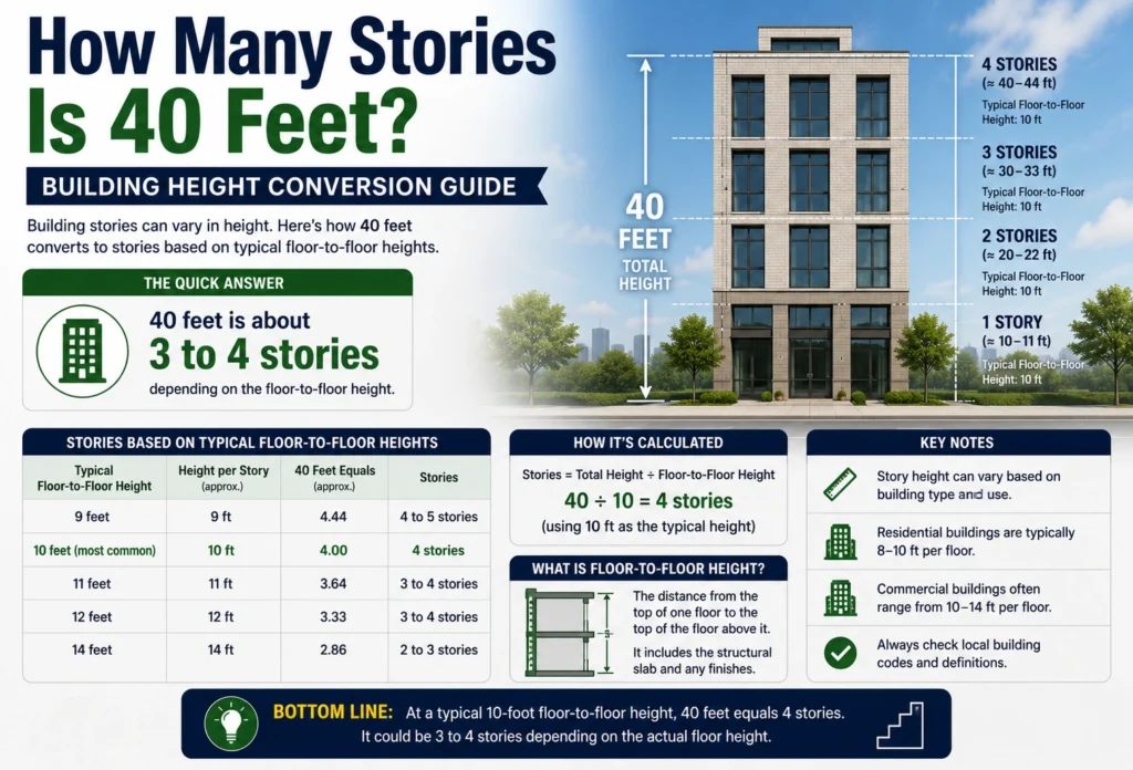 how many stories is 40 feet