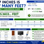67 inches is how many feet