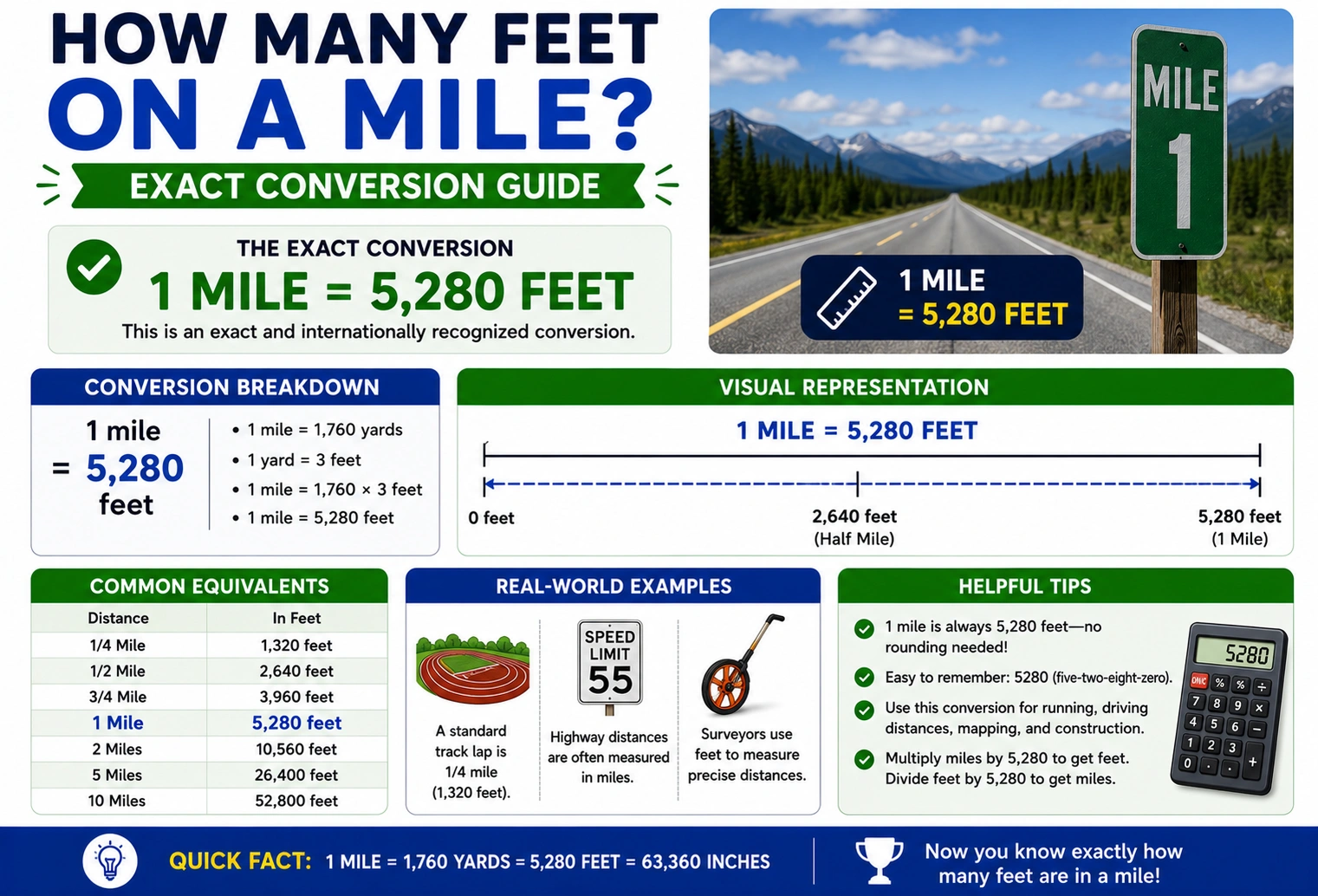how many feet on a mile