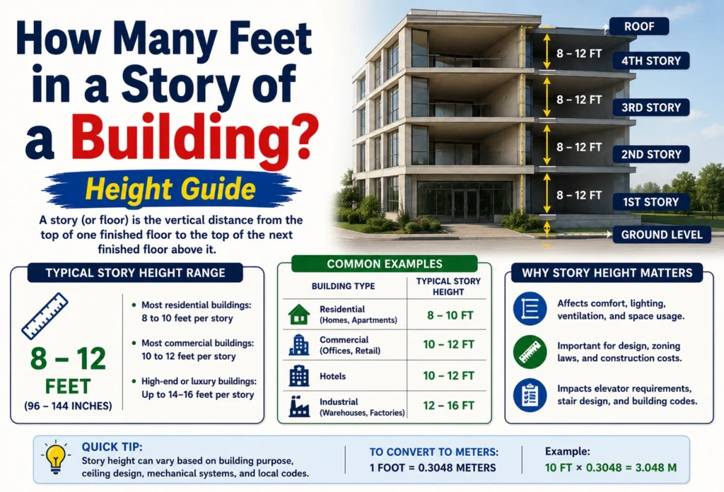 how many feet in a story of a building