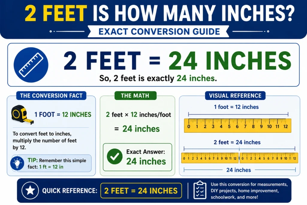 2 feet is how many inches