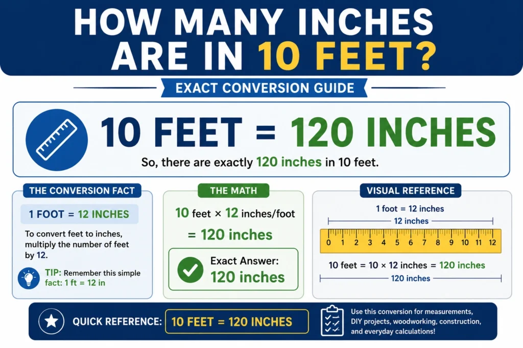 how many inches are in 10 feet