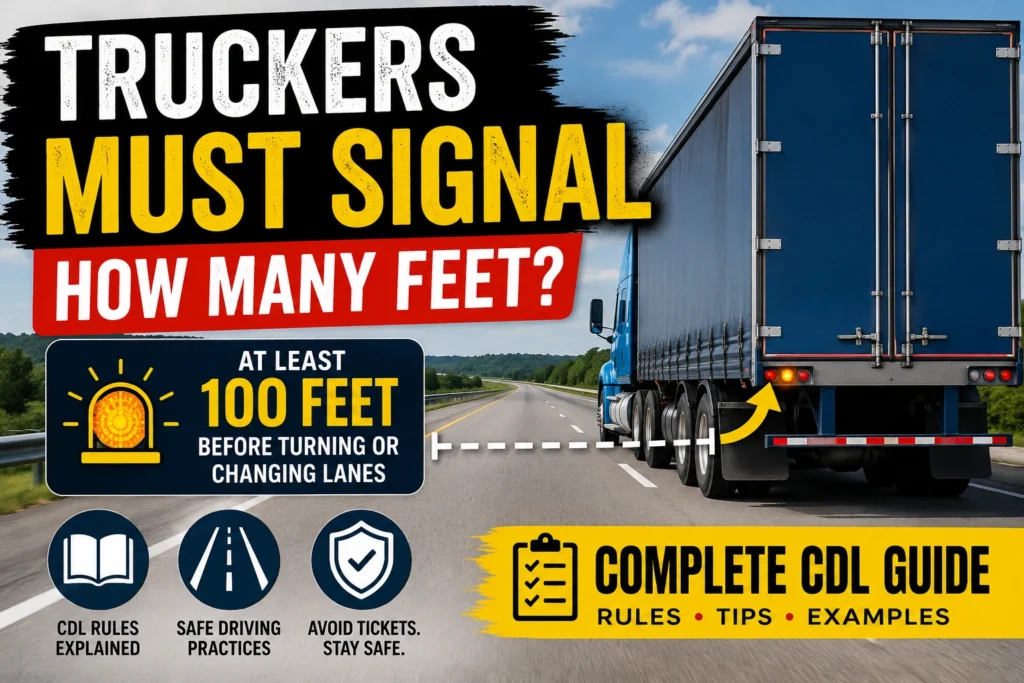 truckers must signal how many feet before turning or changing lanes