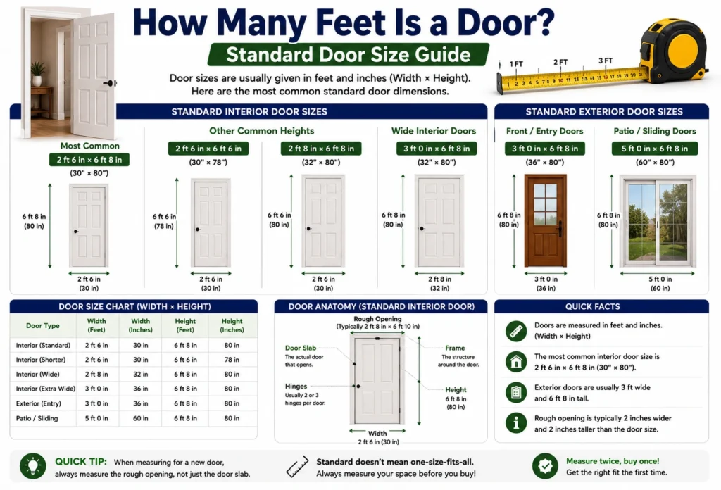 how many feet is a door