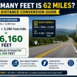 how many feet is 62 miles