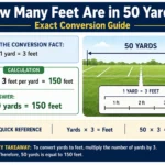 how many feet are in 50 yards