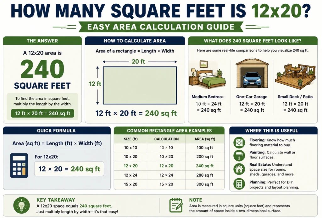 how many square feet is 12x20