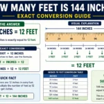 how many feet is 144 inches