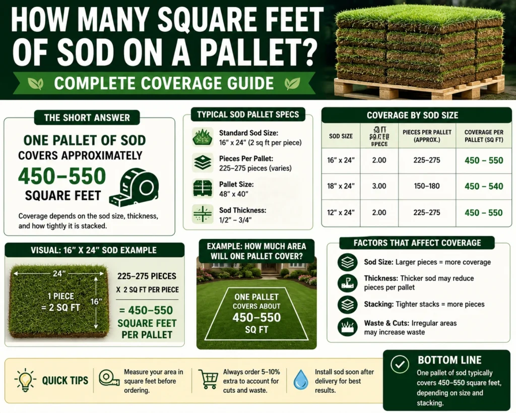 how many square feet of sod are on a pallet