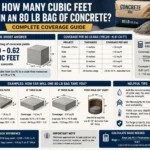 how many cubic feet are in an 80 lb bag of concrete