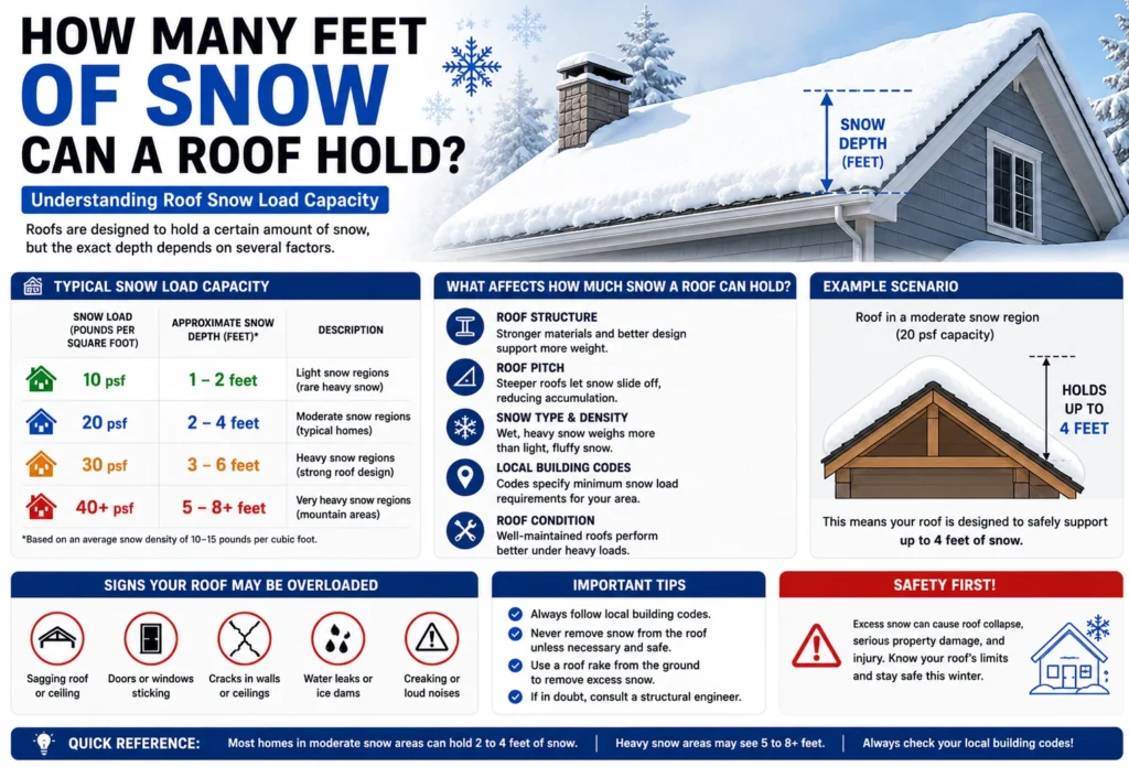 how many feet of snow can a roof hold