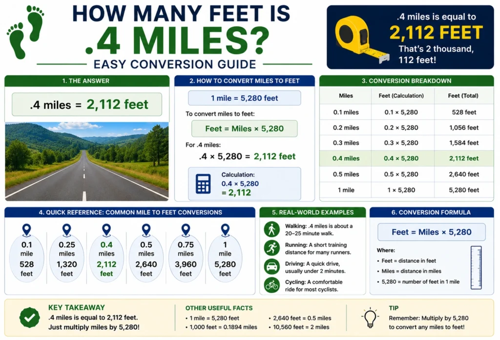 how many feet is .4 miles
