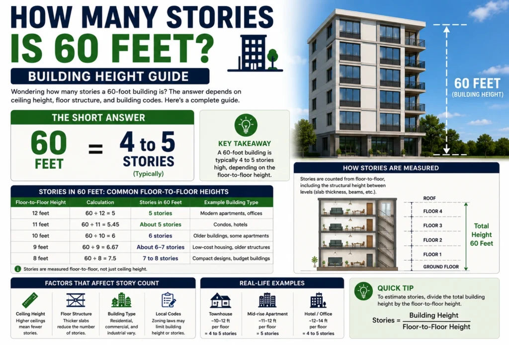 how many stories is 60 feet