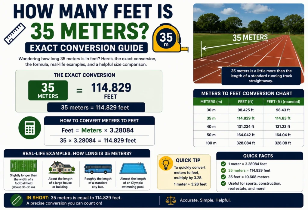 how many feet is 35 meters
