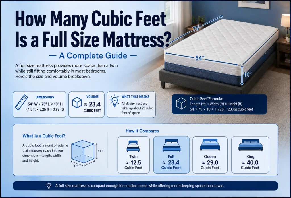 how many cubic feet is a full size mattress