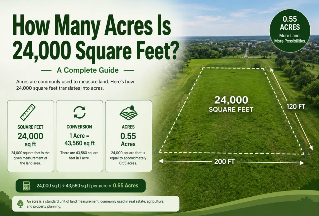 how many acres is 24000 square feet