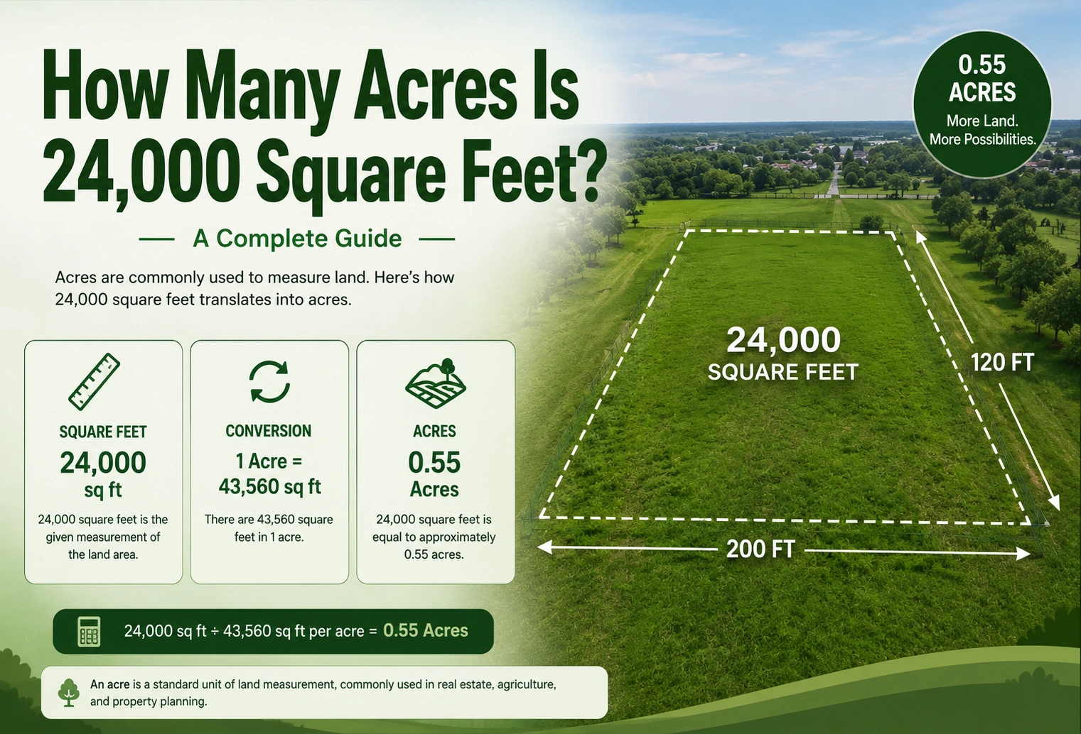 how many acres is 24000 square feet