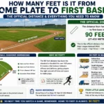 how many feet is it from home plate to first base