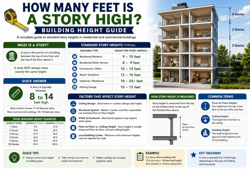 how many feet is a story high