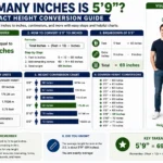 how many inches is 5 9 feet