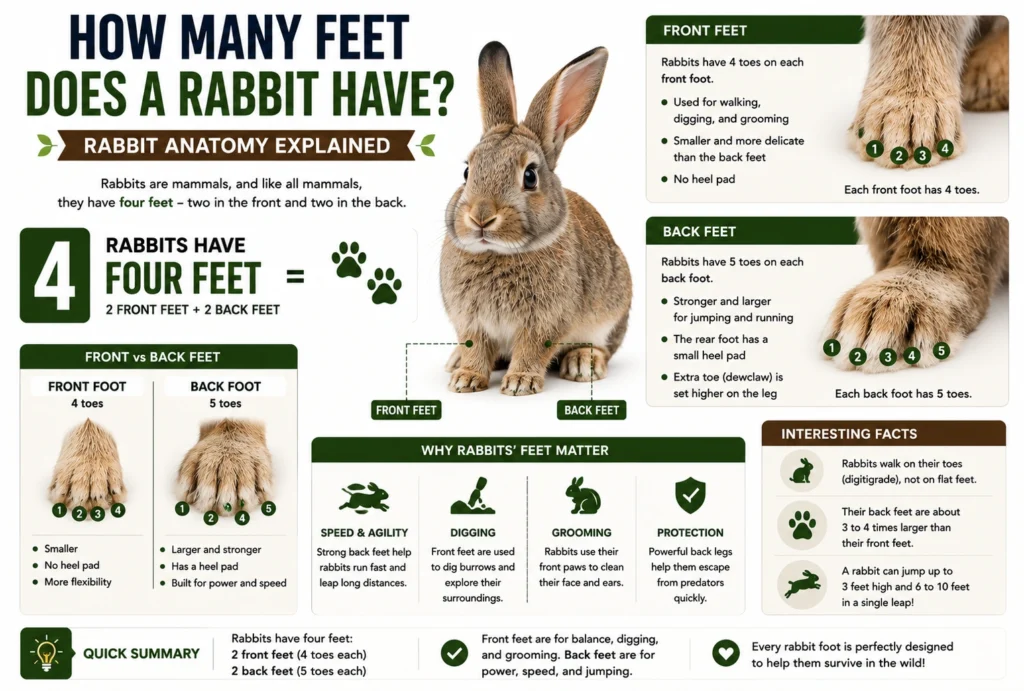 how many feet does a rabbit have